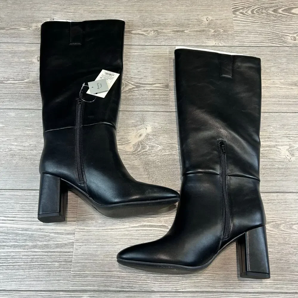 A New Day Womens Evangeline Under Knee Heeled Boots Black 6.5 NWT - Picture 2 of 5